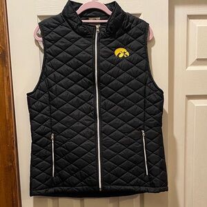 Black Iowa Hawkeye Quilted Vest